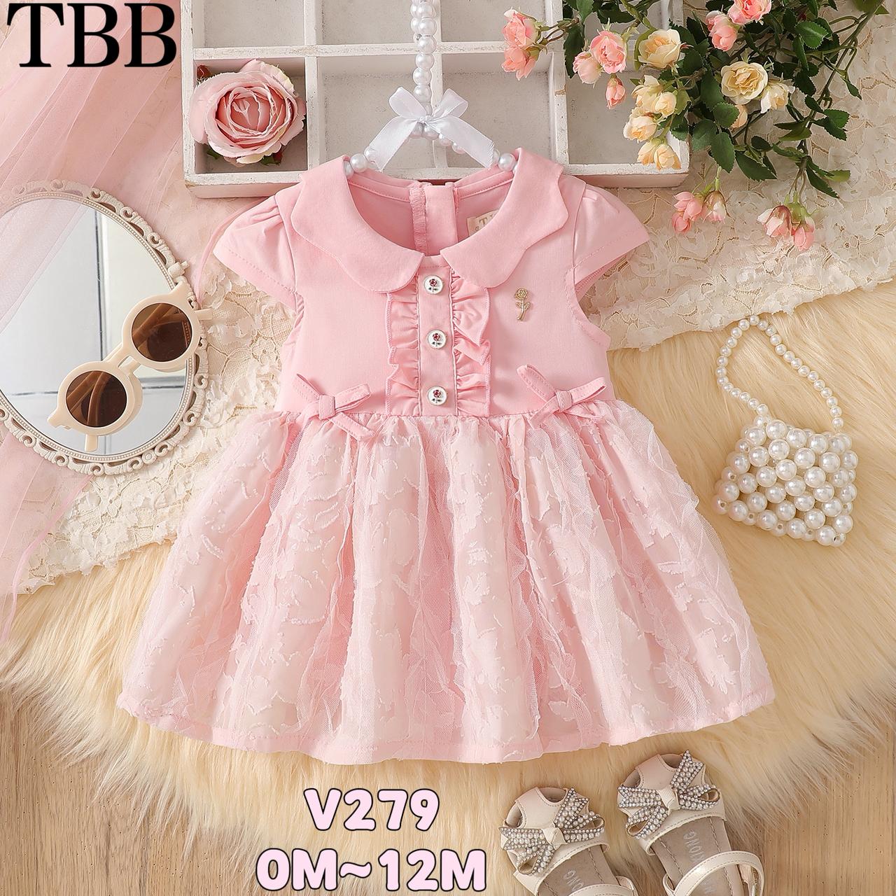 Pink Half Sleeve Frock