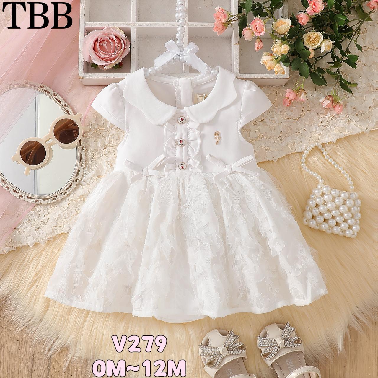 White Half Sleeve Frock