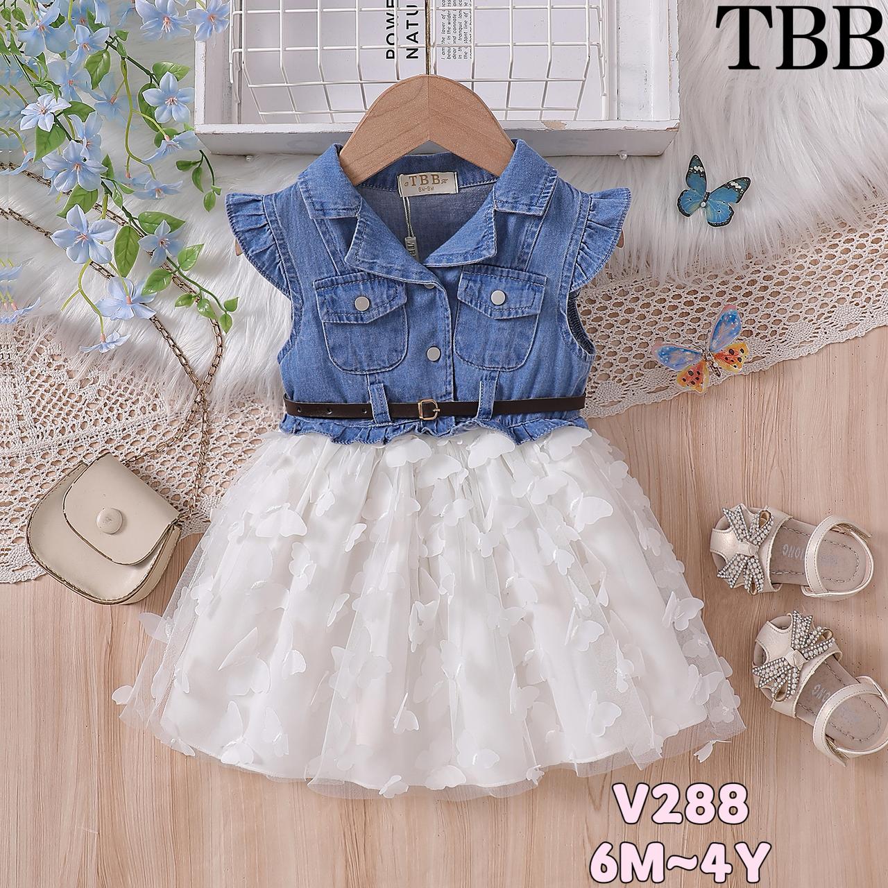 Jeans White Half Sleeve Frock