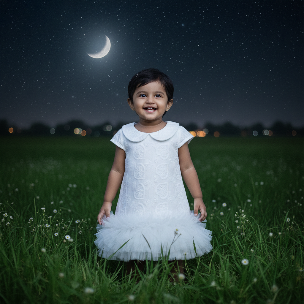 White Color Gorgeous Baby Frock