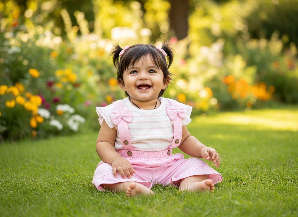 Pink Color Cotton Girls Ramper & Tshirt