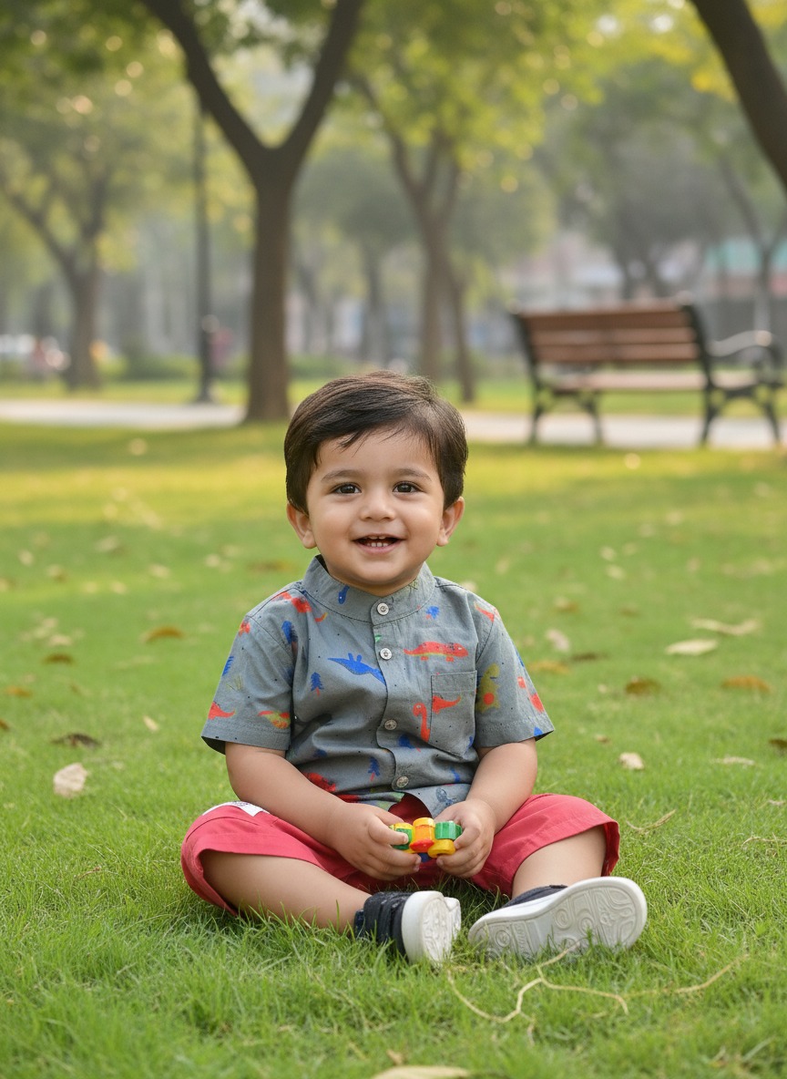 Animal print green cotton shirt with pant