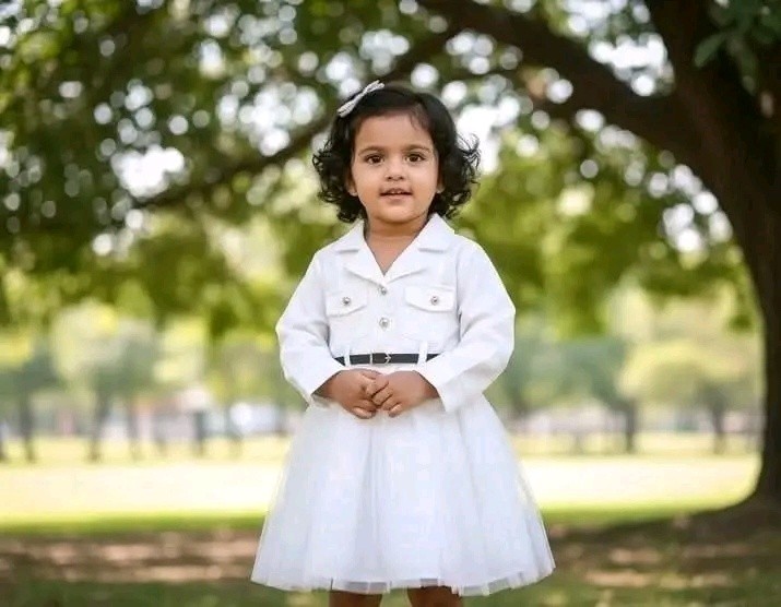 White  Color full sleeve Frock