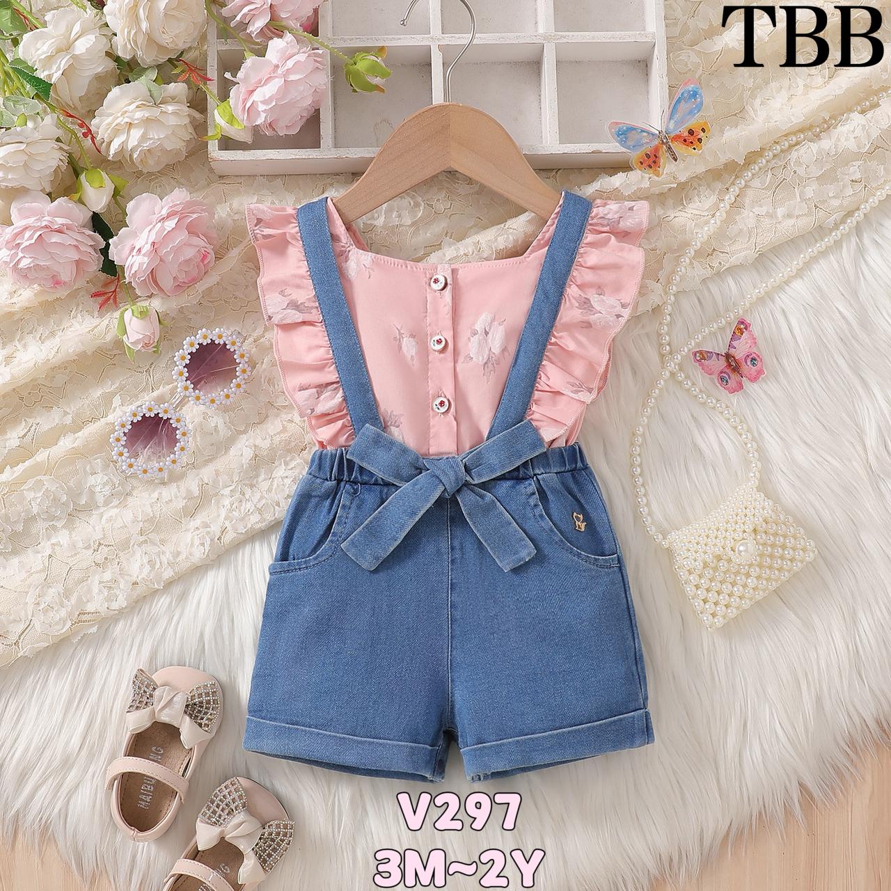 Pink Jeans Romper 